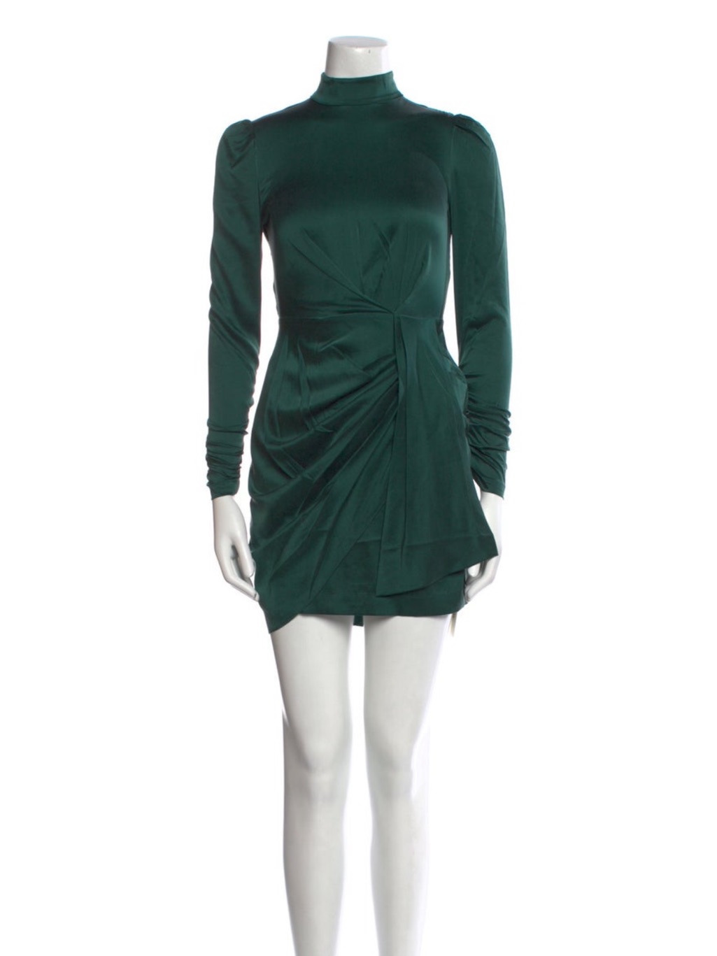 Zimmermann Deep Forest Green Silk Mini Dress Size 0 Petite Luxury Regency Chic
